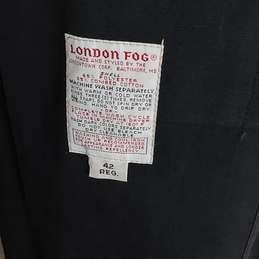 LONDON FOG NAVY BLUE SINGLE BREASTED BELTED‎ TRENCH COAT SIZE 42 REGULAR - Picture 11 of 11